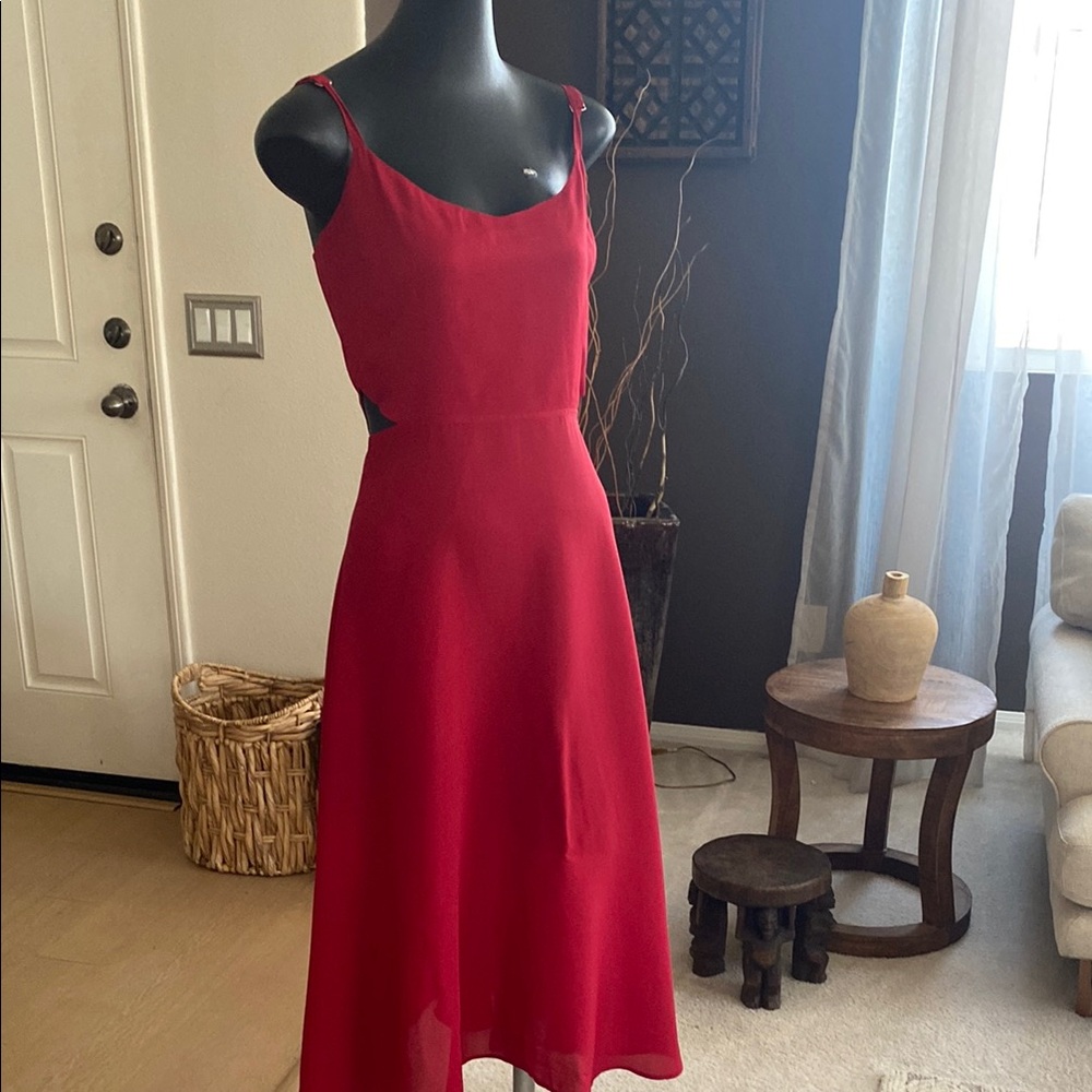 Elegant Red Sleeveless Dress